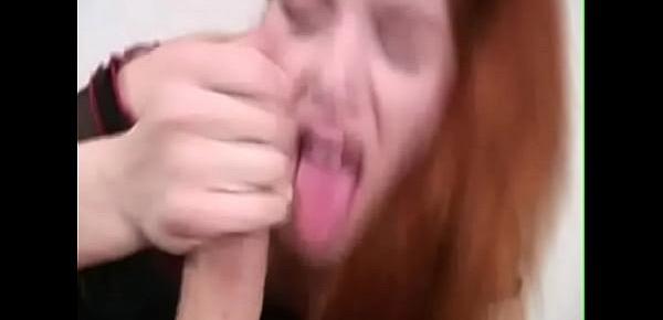 Amateur Redhead Mom Sucks Down Dick
